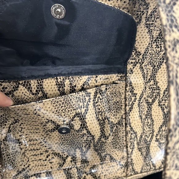 Timmy Woods Vintage Snake faux print Python Polyurethane? Large Purse Bag Tote - Picture 5 of 11